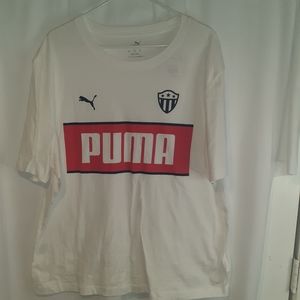 Puma Mens Sports Training Striped Badge Tee White Short Sleeve XXL Pullover